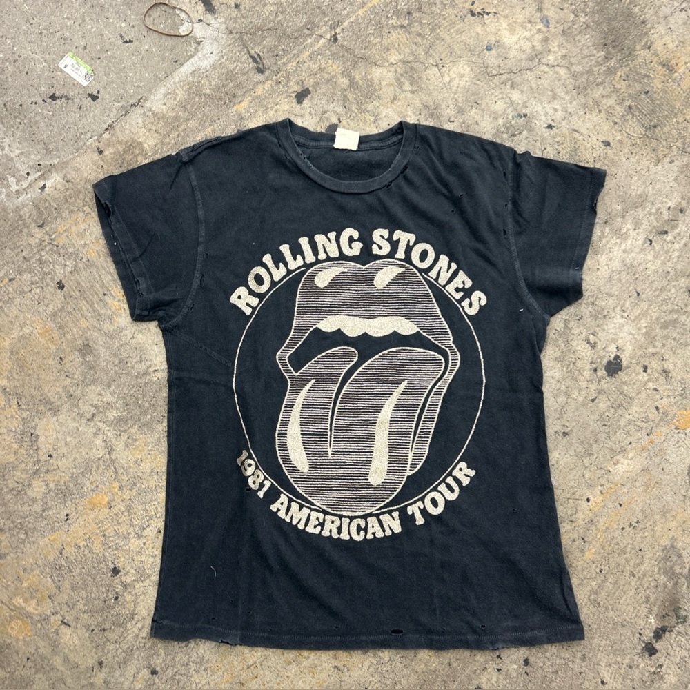 Vintage 80’s Rolling Stones 1981 tour made worn band t shirt size small